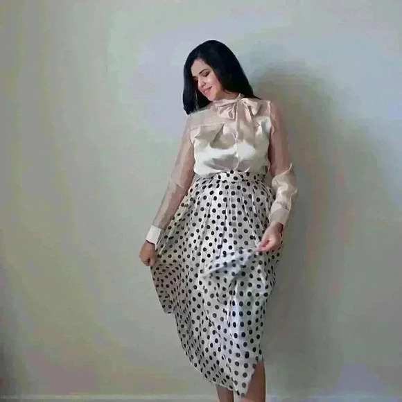 Dresses & Skirts - Modest Two-piece blouse and Midi skirt set